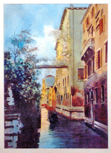 169 Watercolor of Venice Scene by G. Marini