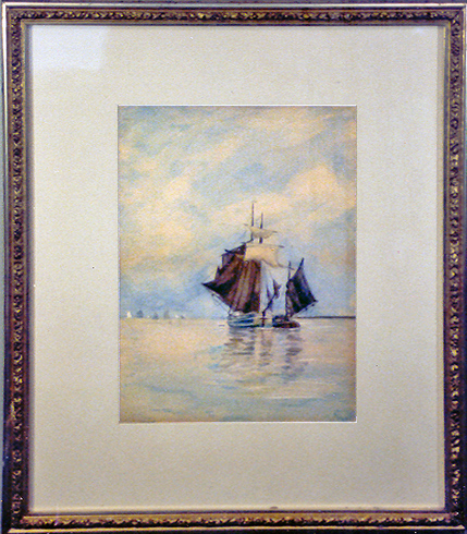 442_Watercolor_Two_Boats_at_Sea_CA_1900