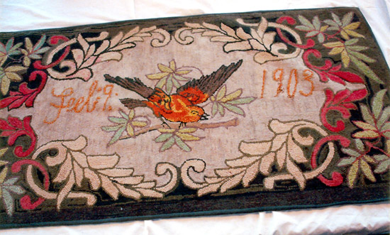 326 Hooked Rug Dated Feb. 9, 1903
